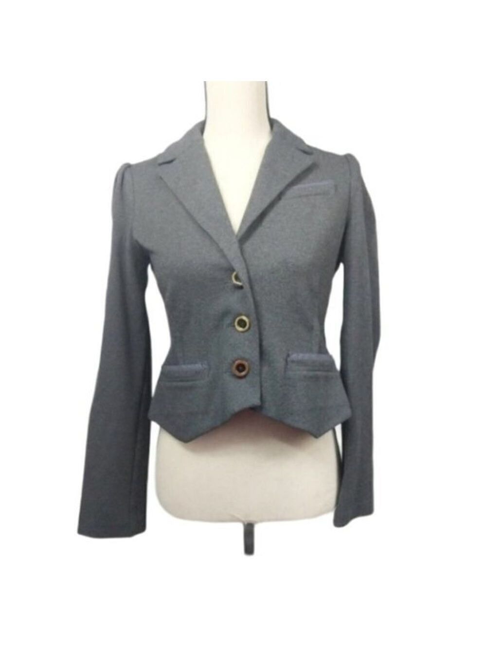 Marc By Marc Jacobs Cropped Gray Blazer S - Picture 1 of 8